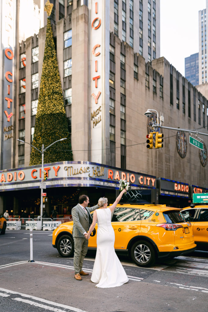 A holiday elopement in NYC isn't complete without a trip to see the Rockette's or the lights in Midtown Manhattan.