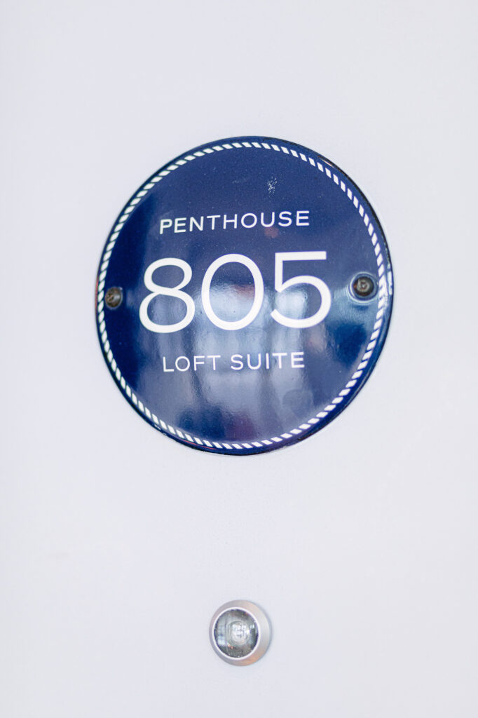 Sign for Wythe Penthouse loft suite.