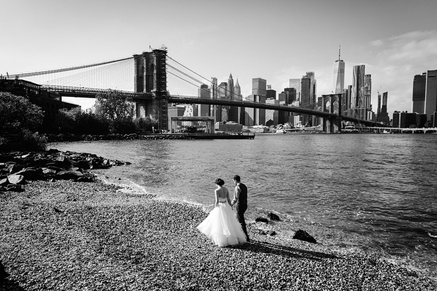 Main Street Park beach in DUMBO, Brooklyn.