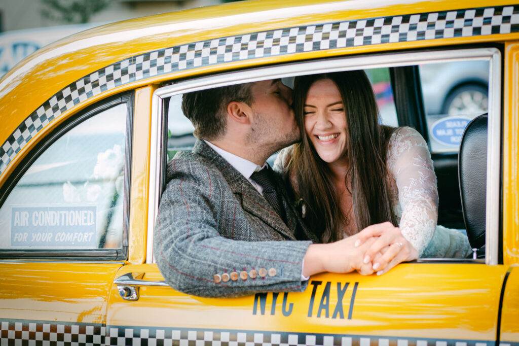 NYC Vintage taxi elopement